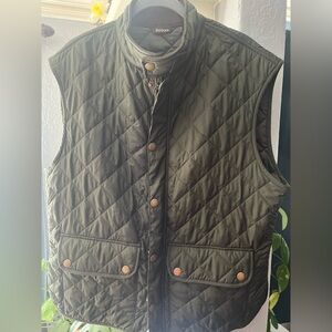 Barbour Quilted Gilded Diamond Olive Green Vest